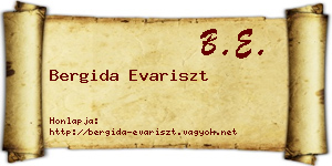 Bergida Evariszt névjegykártya